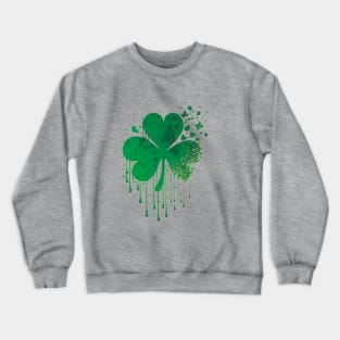 Minimalistic splash design of Saint Patrick's day shamrock leaf Crewneck Sweatshirt